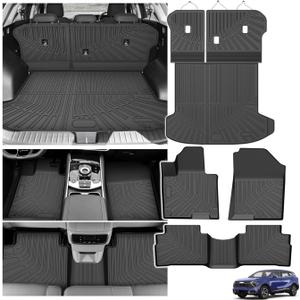 Powerty Floor Mats for 2022-2025 2026 Kia Sportage Gas(Not for 2026 X-Line、SX-Prestige、 X-Pro Prestige), All Weather 3D TPE Anti-Slip Trunk Cargo Liner Seat Back Covers Protectors Full Set Car