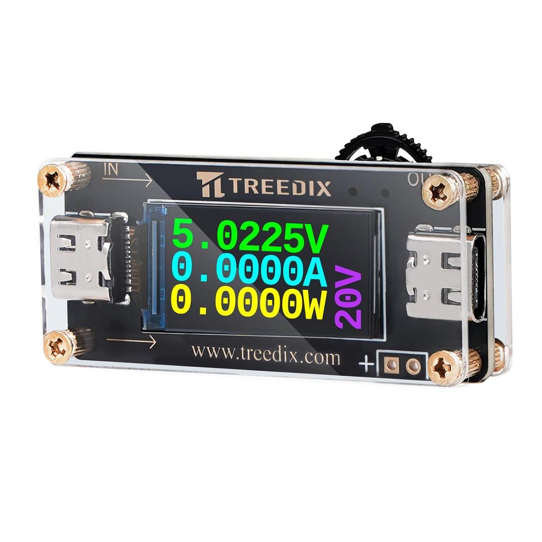 Treedix USB-C QC PD3.0 Trigger Board Module Type-C Female Interface 5V/9V/12V/15V/20V 5A Adjustable Voltage Power Supply Compatible with PD2.0/PD3.0,QC2.0/QC3.0,BC1.2