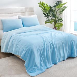 Marchpower Cooling Comforter Queen Size for Hot Sleepers, Lightweight Silky Soft Summer Cooling Blanket, Gradient Comforter (Queen 79" X 86")