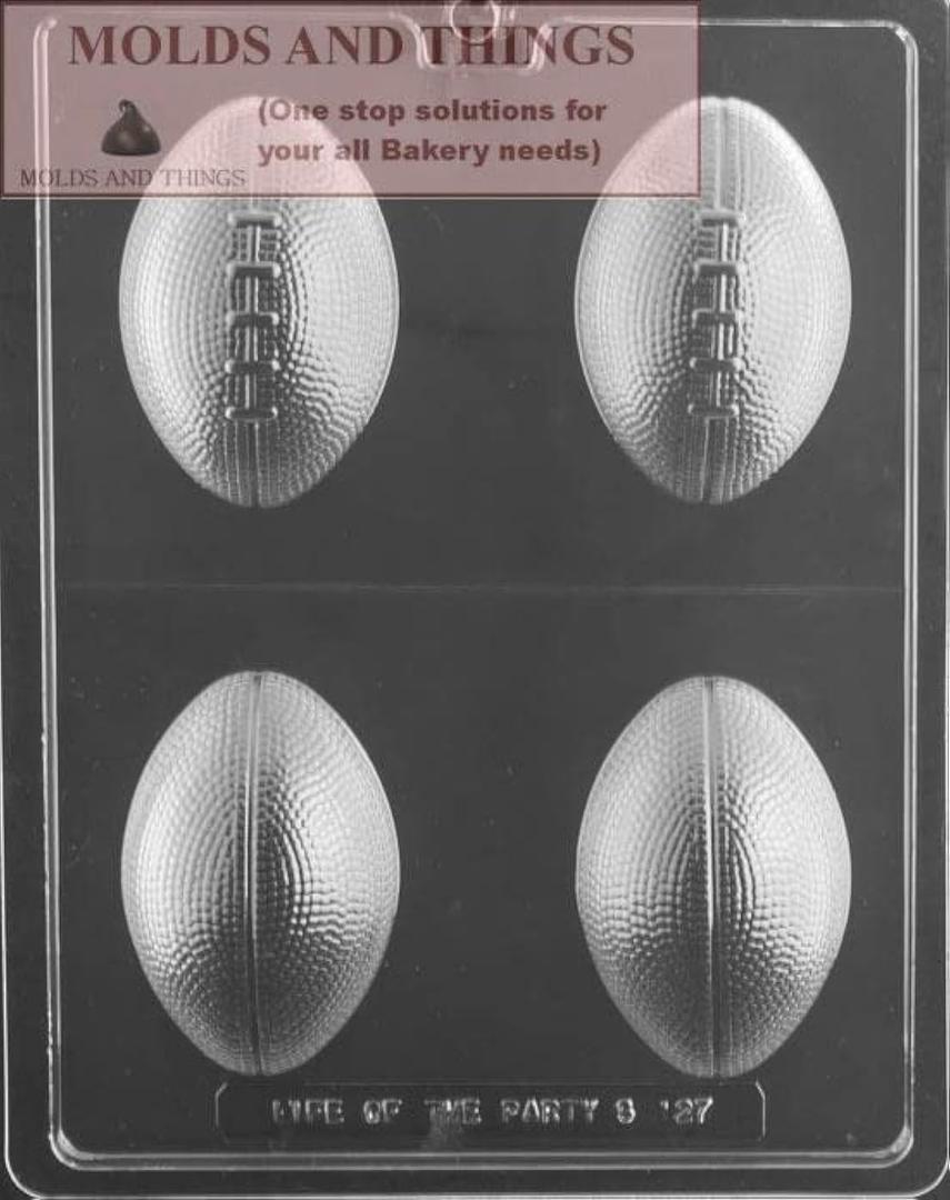 Football Chocolate Candy Mold, 3D Football Chocolate Candy Mold Game Day Treat Mold for Sports & Super Bowl Parties