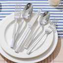KINGSTONE Silverware Set, 40-Piece Flatware Cutlery Set Premium Stainless Steel, Service for 8, for Kitchen, Home, Wedding, Party, Mirror Polished and Dishwasher Safe
