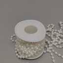 4 Rolls 76 Feet Pearls String Garland, Faux Pearl Beads Roll Strand for Crafts, Artificial Pearls Chain Trim for Wedding Party Flower Valentine Christmas Decoration, 4mm 6mm 8mm 8+3mm, Ivory
