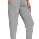 WiWi Women's Viscose from Bamboo Joggers Super Soft Pajama Pants Yoga Bottoms Cooling Lounge Sweatpants, Large (A-heather Grey)