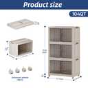SAILUN Stackable Storage Bins with Lid, 167QT 5Pack Beige