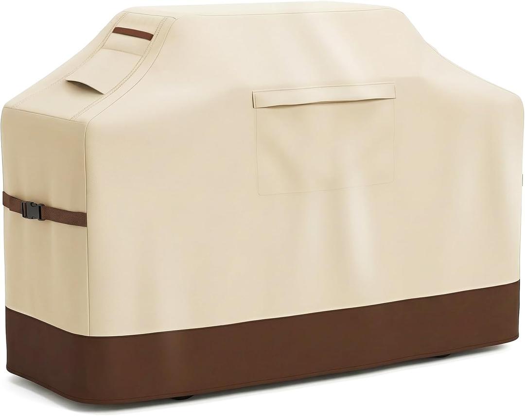 Vailge Grill Cover for Outdoor Grill,48-inch Waterproof BBQ Cover,600D Heavy Duty Gas Grill Cover, UV & Dust & Rip & Fading Resistant,Suitable for Weber, Brinkmann, Char Broil Grills and More,Beige