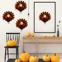 Outus Thanksgiving Hanging Paper Turkey Honeycomb Tissue Turkey Honeycomb Centerpiece for Thanksgiving Day Table Decorating Kit Party Supplies (6) Brown