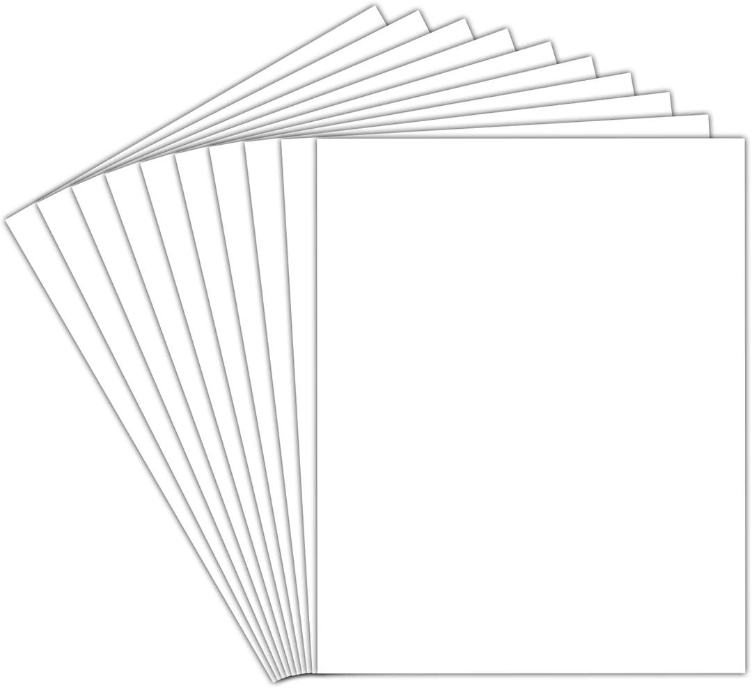 Golden State Art, Pack of 10 8x10 White Uncut Mat Boards, Acid-Free Mat Boards Great for Photos, Pictures, Frames
