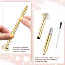Leinuosen 50 Pcs Bulk Diamond Pens with Crystal Bridal Shower Gifts Metal Bling Ballpoint Pens with Black Ink for Bridal Shower Wedding Party Office School (Gold)