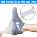 SHIWELY SILICONE WATERPROOF SHOE COVERS, REUSABLE UPGRADED OVERSHOES WITH WATERPROOF ZIPPER, RAIN BOOTS, NON-SLIP WASHABLE PROTECTION FOR WOMEN & MEN (L - WOMEN 7.5–10.5, MEN 6.5–9, WHITE).