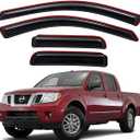 Lightronic Extra Durable Clip-on in-Channel Auto Vent Window Visor, Fits 2005-2020 Nissan Frontier Crew Cab, UV Protection Rain Guard, Original Wind Deflector, No-Drill Install, Dark Smoke, 4-Pcs