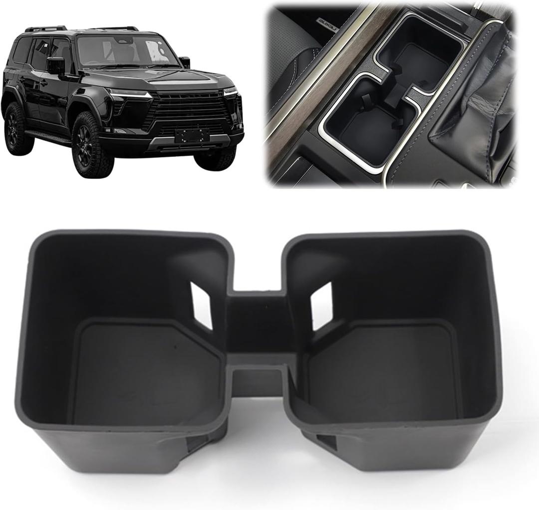Center Console Cup Holder Compatible with 2024 2025 Lexus GX 550 Accessories,Cup Holder Insert Protection Pad Center Console Organizer Interior Non-Slip Silicone Mat,(Black)