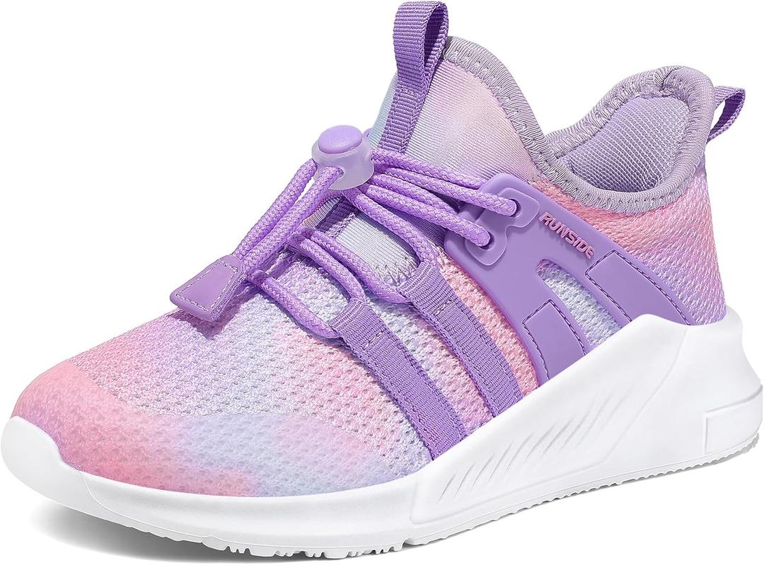 RUNSIDE Girls Tennis Shoes Lightweight Sports Kids Sneakers Lace-up for Running/Walking, Toddler/Little Kid/Big Kid