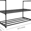 Americanflat 17x26.5 Shoe Organizer - 2 Tier Shoe Rack Storage Shelf with Sturdy Steel Frame - Ideal for Closets, Entryways, or Garages - Space-Saving Design and Easy to Assemble - Black