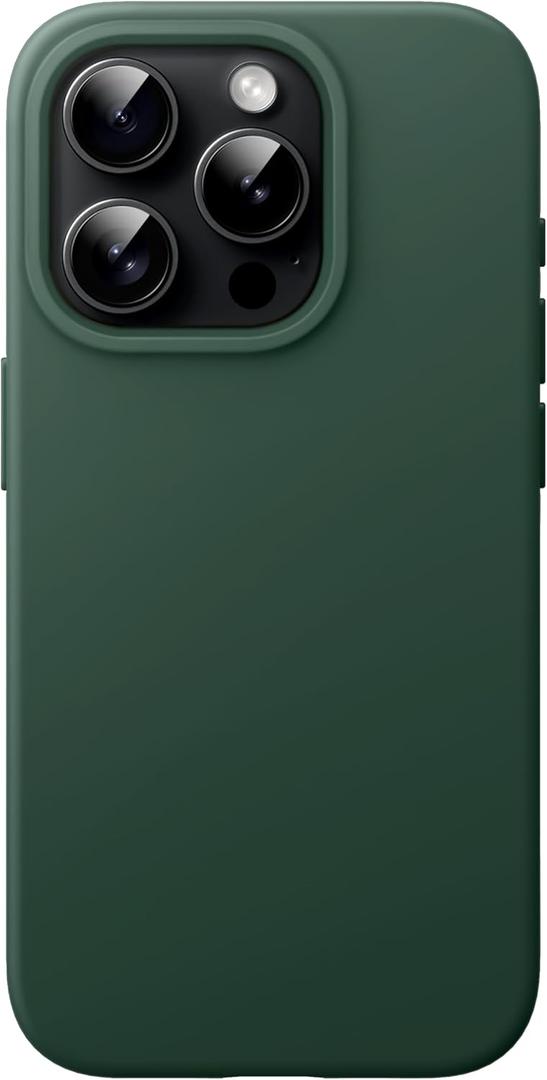 JETech Silicone Case for iPhone 15 Pro 6.1 Inch, Full Body Protection with Silky Touch, Anti-Shock Case (Midnight Green)