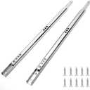 12 Inch Drawer Slides, Metal Drawer Slide Small Drawer Rails Ball Bearing Two Way Slide Track Rail Pack of 2 (0.7" Wide)