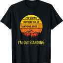Funny Outdoor Dad Joke Pun I'm Outstanding T-Shirt, S