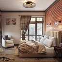 Ceiling Fan with Lights, 16 Inch Caged Ceiling Fan Lights Remote Control Small Industrial Ceiling Fan Light Fixture Flush Mount Farmhouse Light 8 Speeds Bladeless Lights for Bedroom Kitchen