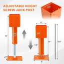 Screw Jack Post 2 Pack, 4"x4" Adjustable House Jacks for Leveling, 13"-19" Height Range, 24700 lbs Max Load Capacity, Heavy-Duty Steel Post for Crawlspace, Basement, and Foundation Repair