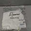 Rooscier Women's Lace Trim V Neck Camisole Satin Sleeveless Button Elegant Cami Tank Top (White, XL)