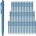 Deegtran 50 Pack Retractable Blue Ballpoint Pens, Medium Point, Smooth Ink, 1.0MM