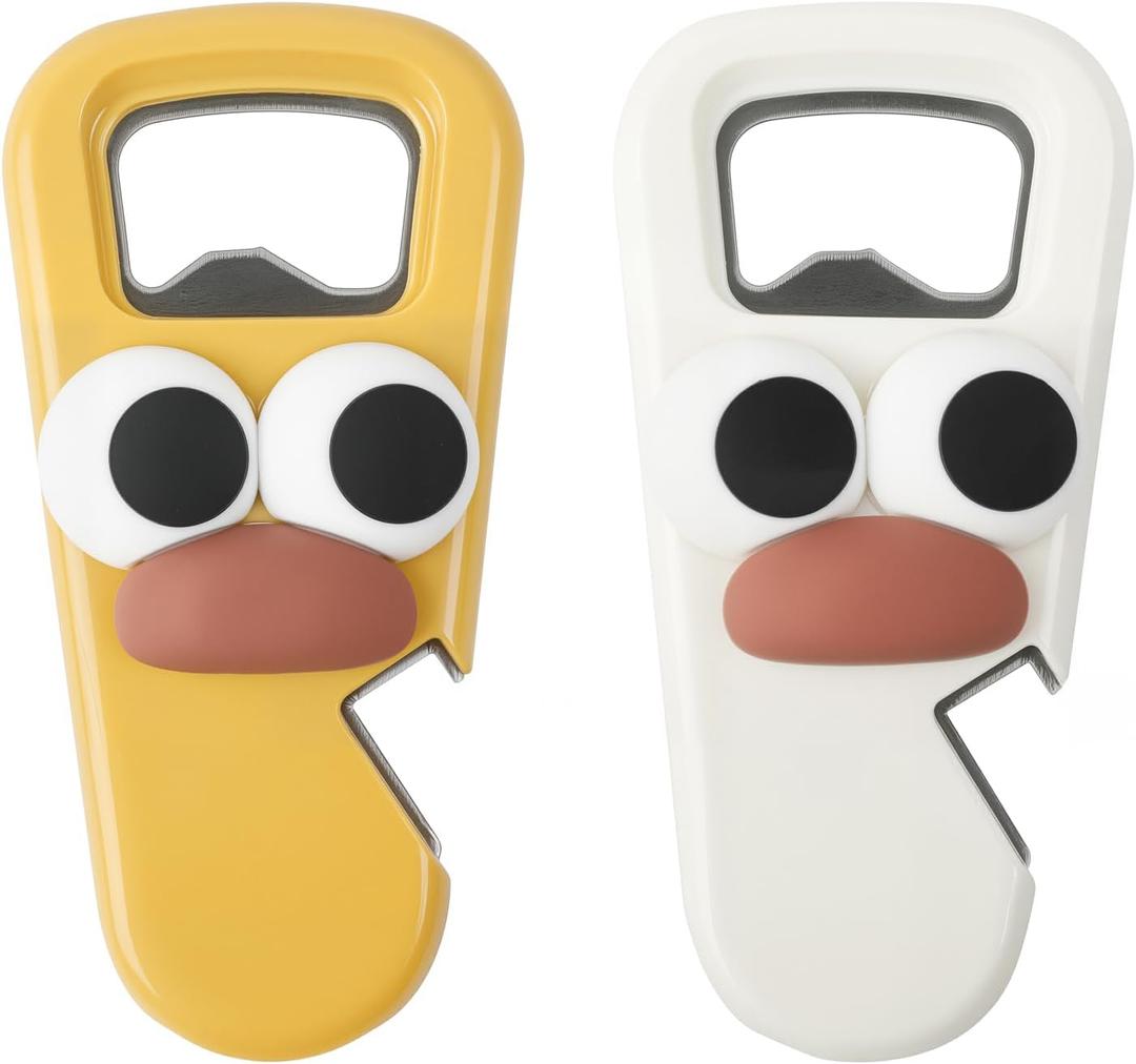 3 in 1 Magnetic Bottle Opener for Beer and Soda Cans, Cute Beer Bottle Opener Perfect for Home Kitchen Bar Camping Parties Accessories (Pack of 2)