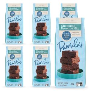 Pamela's Gluten Free Chocolate Brownie Mix, Sweetened With Honey, Non Dairy & Wheat Free, 16-Ounce Bag (Pack of 6)
