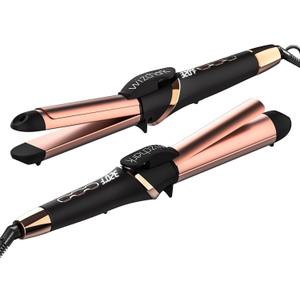 Hair Iron Straightener and Curler for Short & Long Hair, 1.25 Inch, Ceramic and Tourmaline, 4 Temps for All Hair Types, Dual Voltage, Auto Shut-Off, Includes Heat-Resistant Glove, Rose Gold