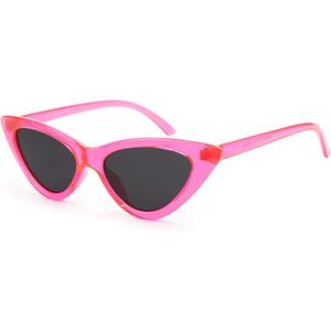 livho Retro Vintage Narrow Cat Eye Sunglasses for Women Clout Goggles Plastic Frame (Barbie Powder)