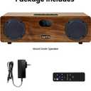 2.1 Sound Bar for Smart TV, Built-in 30W Subwoofer, Bluetooth 5.0,Optical/HDMI ARC/AUX/USB Inputs, Wooden Home Theater Speaker with Remote Control