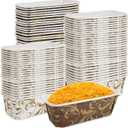 RHBLME Paper Loaf Pan, 100 PACK Disposable Loaf Pans Bakeable Grease Resistant Baking Cake Mold, Microwave Safe Freezer Safe Oven Safe, Kraft Pan Supply for Baking Bread Meatloaf Cake Sweets