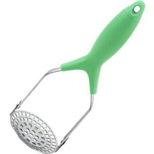 Potato Masher, Stainless Steel Kitchen Tool, Folding Potato Ricer Press Masher Sweet Fruit Juice Kitchen Gadgets, Versatile Vegetables Eggs Crusher with Fine Grid (Green,One Size)