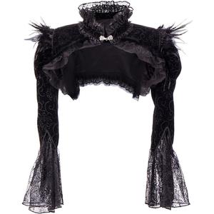 Alivila.Y Fashion Corset Womens Feather Steampunk Jacket Retro Bolero Vintage Shrug (Medium, Black)