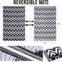 OLANLY Waterproof Outdoor Rug 5x8 ft Clearance, Reversible Outdoor Plastic Straw Rug, RV Mat, Indoor Outdoor Carpet for Patio, Camping, Balcony, Deck, Backyard, Black & White