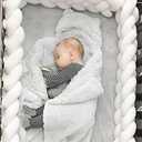 Crib Rail Cover Yarn Baby Bedding Bumper Rail Guards Covers Matress Chunky Cotton Yarn for Making The Lining for a Play Pin Super Saver Jumbo Giant Bulky Yarn (White)
