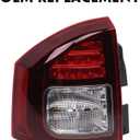 Huray Left Tail Light Fit for Jeep Compass 2014-2017 Taillight Driver Side LH Tail lamp Brake Lamp Assembly Replacement Accessory