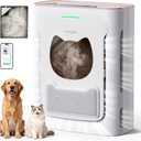 uahpet Pet Air Purifier for Home, Reduce Pet Hair, Dander, Odors, Dust, Smoke for Large Rooms up to 2100 Ft, Air Cleaner with H13 HEPA, Washable Pre-Filter & Air Quality Monitor, White+Pink
