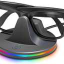 Charging Station for Meta Ray-Ban Glasses, Charging Stand Compatible with Wayfarer, Skyler, Headliner & Oakley Meta HSTN, with 7-Color RGB Light and USB-C Cable, Space Gray