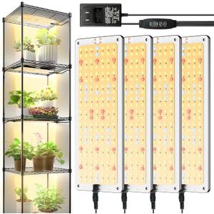 LED Grow Lights for Shelves 4pack, Grow Lights for Indoor Plants,616LEDs Full Spectrum, Grow Light for Under Cabinet Plant, Grow Lamp with 3/9/12H Timer,10 Dimmable Levels for Plant Growing