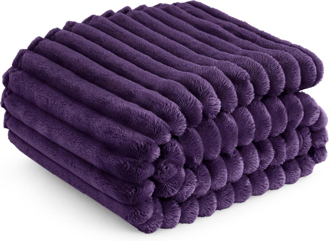 Bedsure GentleSoft Purple Fleece Blanket for Couch - Cozy Soft Blankets for Women, Cute Small Throws for Girls, 60x80 Inches