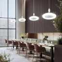 Low Profile Ceiling Fan Light with Remote Control 2-in-1 Multifunctional Round Modern Dimmable Electric E27 Ceiling Fan Kit with Lights for Home Bedrooms Kitchen Office (Grey)