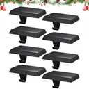 popamaz Christmas Stocking Holders for Mantle, Weighted Stocking Hangers, Christmas Stocking Hooks for Tables Window Fireplace Mantle Decoration(Black,6PCS)