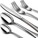 60 Piece Silverware Set for 12, Premium Stainless Steel Flatware Set, Eating Utensil Sets with Steak knives, Cutlery Tableware Service Include Fork Knife Spoon Set, Mirror Polished