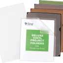 C-Line Deluxe Super Heavyweight Vinyl Project Folders with Colored Backs, Letter Size, 35 per Box (62150)