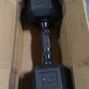 CAP Barbell 10 LB Rubber Coated Hex Dumbbell Hand Weight - Single | Black Handle