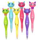 Lopenle 6PCS Cool Cat Ballpoint Pens Pretty Cartoon Cat Pens Novelty Animal Pens With 6 Pieces Refills Black Ink For School Office Birthday Party