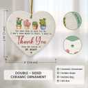 3 x Thank You Heart Shaped Ornaments 2026 - Retirement Gifts for Men Women Friends, Coworkers, Ceramic Ornament for Christmas Decorations, Boss Gifts, Thoughtful Gift for Teacher Appreciation