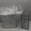 Makeup Organizer Storage with 16 Drawers, 4 Pcs Desktop Office Supplies, Desk Organizers, Clear Accessories, Dustproof Storage Drawer and for Make Up, Jewelry, Pen, Stationary