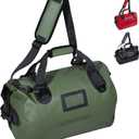 LEGEND Waterproof Travel Bag - Heavy Duty Duffel Bag for Camping, Gym, Outdoor Trips - Watertight PVC Dry Bag with Waterproof Zipper, Welded Seams, Inner Mesh Pocket, Outside Pocket (40L, Army Green)