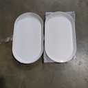 14" Oval Serving Platter - Ceramic Large Serving Platters, Oval Serving Plates For Entertaining, Party Serving Trays Oven Safe, Set of 2, White