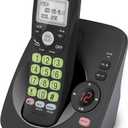 [New] VTech VG134-11 DECT 6.0 Cordless Home Phone with Bluetooth Connection, Digital Answering Machine, Backlit Display,Full Duplex Speakerphone, Caller ID/Call Waiting,1000 ft Range (Black)